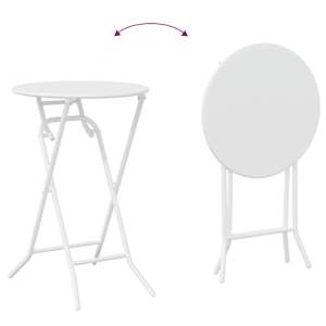 Zahradní bistro set 3 pcs Bílá Ocel - obrázek 12
