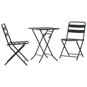 Zahradní bistro set 3 pcs Antracit Ocel - obrázek 2