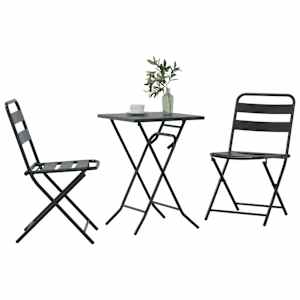 Zahradní bistro set 3 pcs Antracit Ocel - obrázek 3
