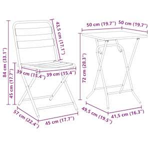 Zahradní bistro set 3 pcs Antracit Ocel - obrázek 13