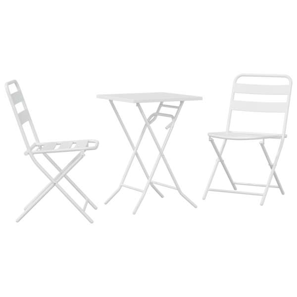 vidaXL Aia Bistroo Komplekt 3 tk Valge Teras