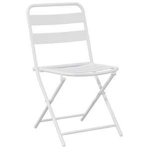 Zahradní bistro set 3 pcs Bílá Ocel - obrázek 5