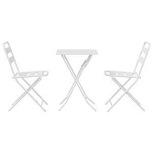 Zahradní bistro set 3 pcs Bílá Ocel - obrázek 7