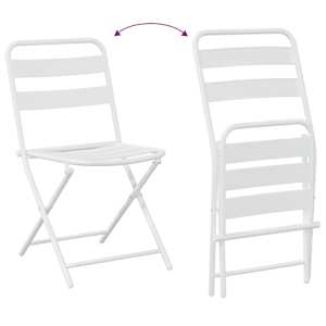 Zahradní bistro set 3 pcs Bílá Ocel - obrázek 11
