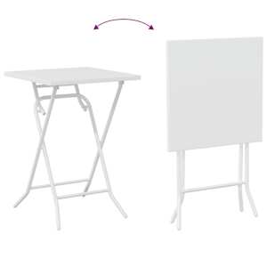 Zahradní bistro set 3 pcs Bílá Ocel - obrázek 12