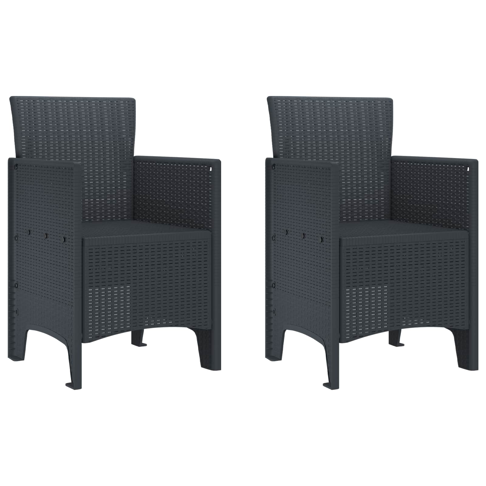 vidaXL Scaun pentru Grădină 2 pcs Antracit Dimensiune: 53 x 49 x 85 cm