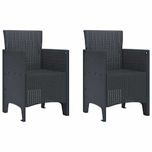 Zahradní křeslo 2 pcs Antracit 53 x 49 x 85 cm Polypropylen - obrázek 1