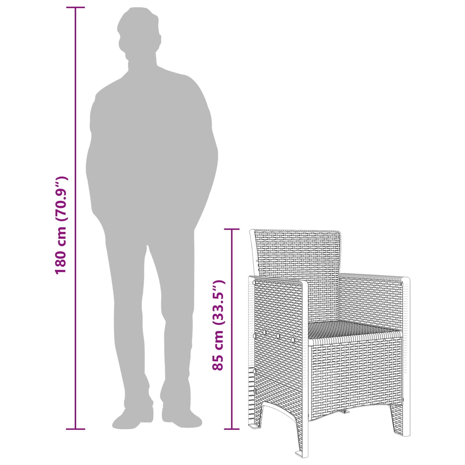 Aia tool padjaga 2 pcs Antratsiit 53 x 49 x 85 cm Polüpropüleen 58 Kõik vajalik sinu aeda ja koju! Aia tool padjaga 2 pcs Antratsiit 53 x 49 x 85 cm Polüpropüleen - Image 7