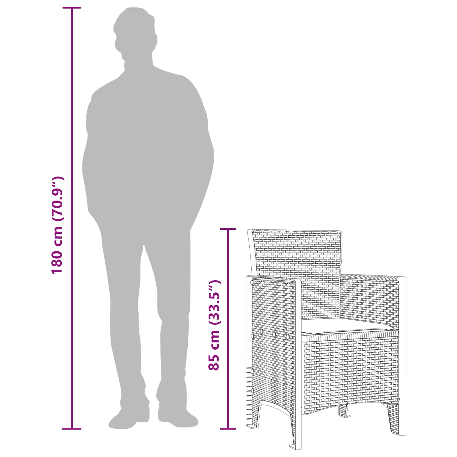 Aia tool padjaga 2 pcs Antratsiit 53 x 49 x 85 cm Polüpropüleen 42 Kõik vajalik sinu aeda ja koju! Aia tool padjaga 2 pcs Antratsiit 53 x 49 x 85 cm Polüpropüleen - Image 8