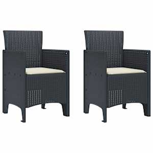 Zahradní křeslo 2 pcs Antracit 53 x 49 x 85 cm Polypropylen - obrázek 1