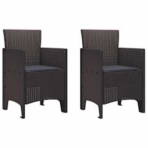Zahradní křeslo 2 pcs Hnědá 53 x 49 x 85 cm Polypropylen - obrázek 1