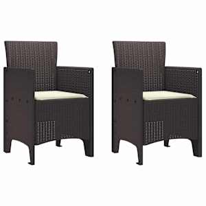 Zahradní křeslo 2 pcs Hnědá 53 x 49 x 85 cm Polypropylen - obrázek 1
