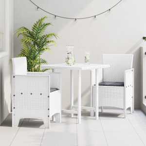 Vrtni Stol z blazino 2 pcs Bela 53 x 49 x 85 cm Polipropilen