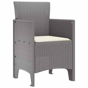 Zahradní křeslo 2 pcs Světle šedá 53 x 49 x 85 cm Polypropylen - obrázek 4