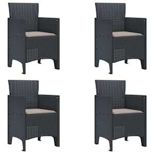 Zahradní křeslo 4 pcs Antracit 53 x 49 x 85 cm Polypropylen - obrázek 1