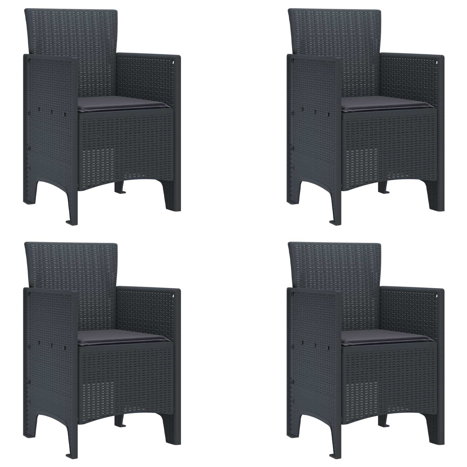 vidaXL Scaun pentru Grădină 4 pcs Antracit Dimensiune: 53 x 49 x 85 cm