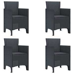 Zahradní křeslo 4 pcs Antracit 53 x 49 x 85 cm Polypropylen - obrázek 1