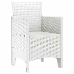 Zahradní křeslo 4 pcs Bílá 53 x 49 x 85 cm Polypropylen - obrázek 4