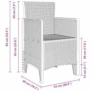 Zahradní křeslo 4 pcs Bílá 53 x 49 x 85 cm Polypropylen - obrázek 10