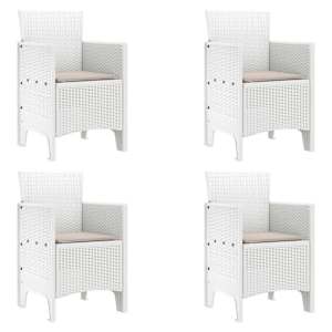 Zahradní křeslo 4 pcs Bílá 53 x 49 x 85 cm Polypropylen - obrázek 2