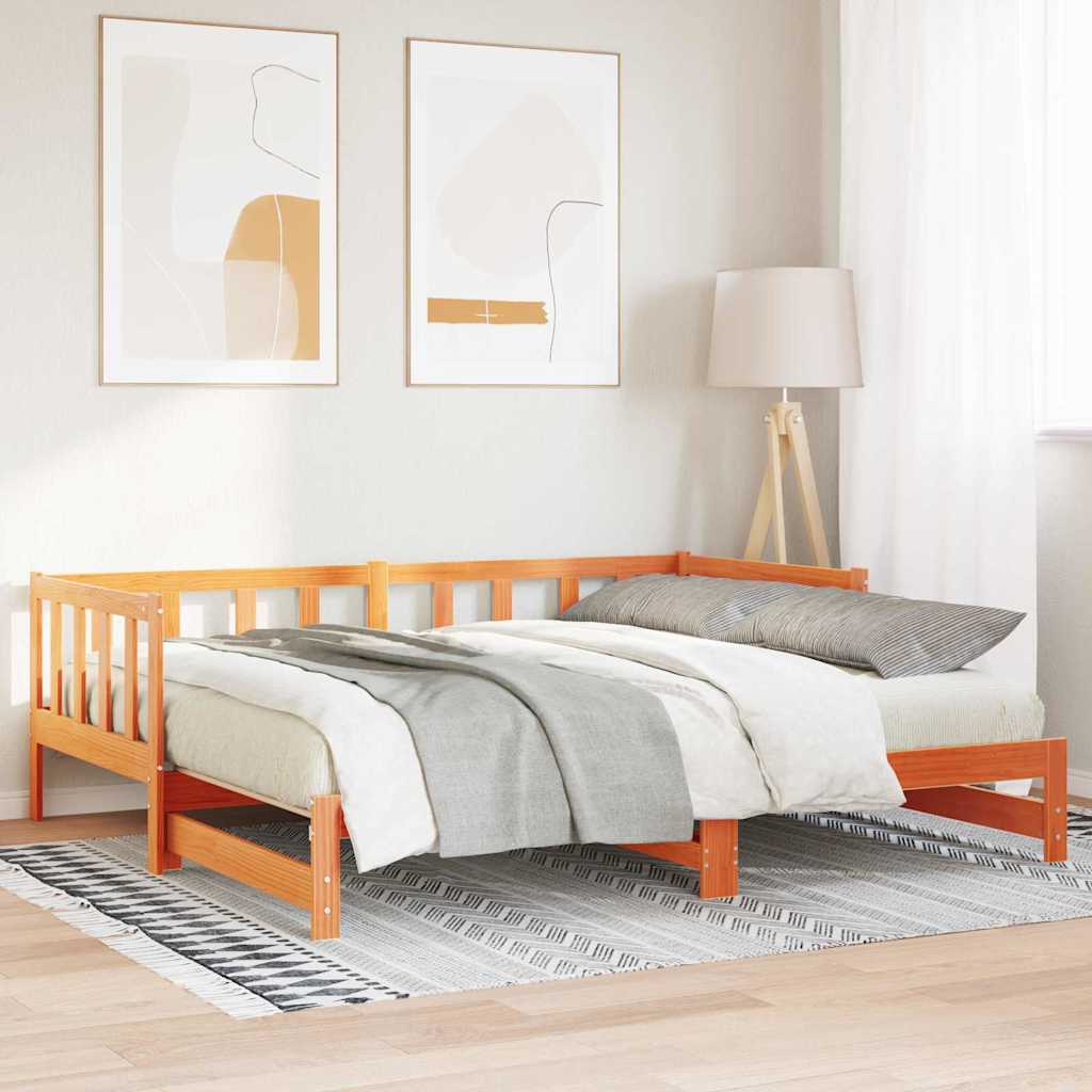 Välja tõmmatav päevavoodi ilma madratsita Pruun 2x(80x200) cm