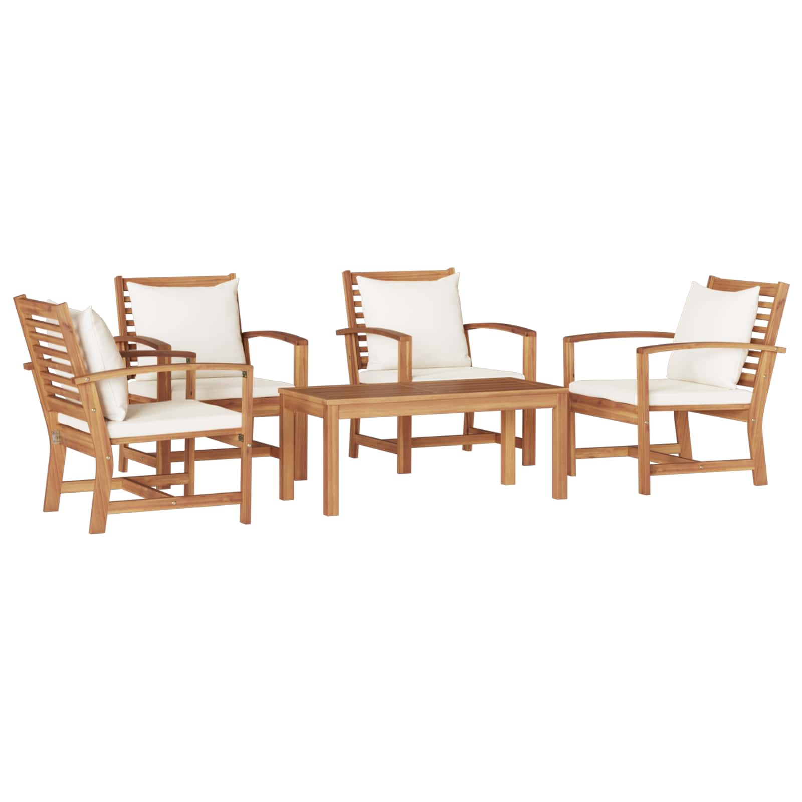 vidaXL Gartensofa-set 5 pcs Natur Massivholz Teak