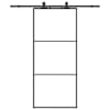 vidaXL liuguks tarvikutega, must, 90 x 205 cm, ESG-klaas