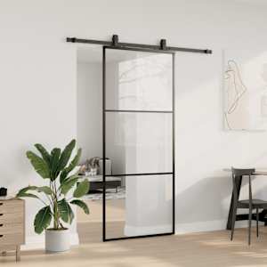 Posuvné dveře se sadou kování černé 90x205 cm ESG Glass - obrázek 3