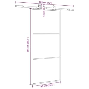 Posuvné dveře se sadou kování černé 90x205 cm ESG Glass - obrázek 9