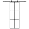 vidaXL liuguks tarvikutega, must, 76 x 205 cm, ESG-klaas