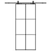 vidaXL liuguks tarvikutega, must, 90 x 205 cm, ESG-klaas