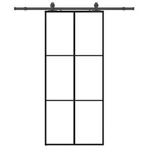 Posuvné dveře se sadou kování černé 90x205 cm ESG Glass - obrázek 2