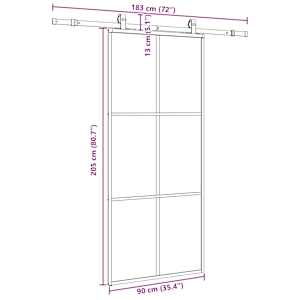 Posuvné dveře se sadou kování černé 90x205 cm ESG Glass - obrázek 9