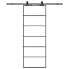 vidaXL liuguks tarvikutega, must, 76 x 205 cm, ESG-klaas