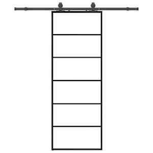 vidaXL liuguks tarvikutega, must, 76 x 205 cm, ESG-klaas