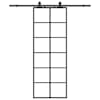 vidaXL liuguks tarvikutega, must, 76 x 205 cm, ESG-klaas