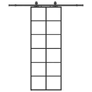 vidaXL liuguks tarvikutega, must, 76 x 205 cm, ESG-klaas