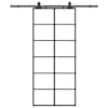 vidaXL liuguks tarvikutega, must, 90 x 205 cm, ESG-klaas