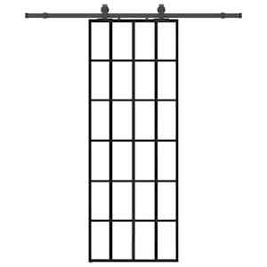 vidaXL liuguks tarvikutega, must, 76 x 205 cm, ESG-klaas