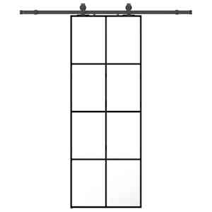 vidaXL liuguks tarvikutega, must, 76 x 205 cm, ESG-klaas