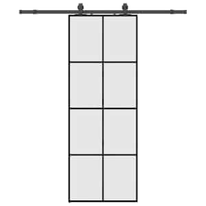 vidaXL liuguks tarvikutega, must, 76 x 205 cm, ESG-klaas