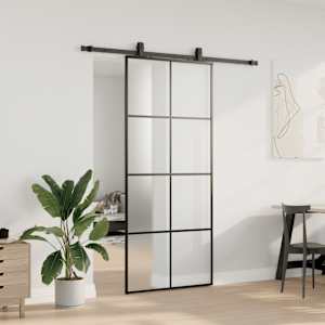 Posuvné dveře se sadou kování černé 90x205 cm ESG Glass - obrázek 3