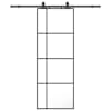 vidaXL liuguks tarvikutega, must, 76 x 205 cm, ESG-klaas