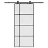 vidaXL liuguks tarvikutega, must, 90 x 205 cm, ESG-klaas