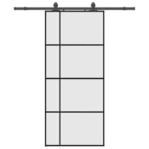 Posuvné dveře se sadou kování černé 90x205 cm ESG Glass - obrázek 2