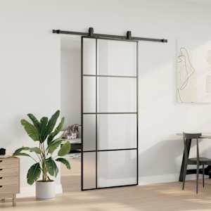 Posuvné dveře se sadou kování černé 90x205 cm ESG Glass - obrázek 3
