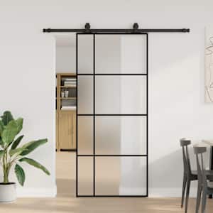 Posuvné dveře se sadou kování černé 90x205 cm ESG Glass