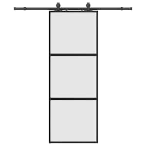 vidaXL l&uuml;kanduks riistvara komplektiga must 76x205 cm karastatud klaas
