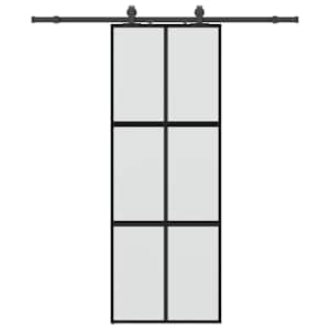 vidaXL l&uuml;kanduks riistvara komplektiga must 76x205 cm karastatud klaas