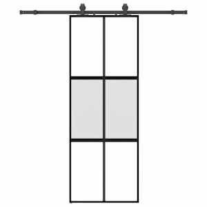 vidaXL l&uuml;kanduks riistvara komplektiga must 76x205 cm karastatud klaas